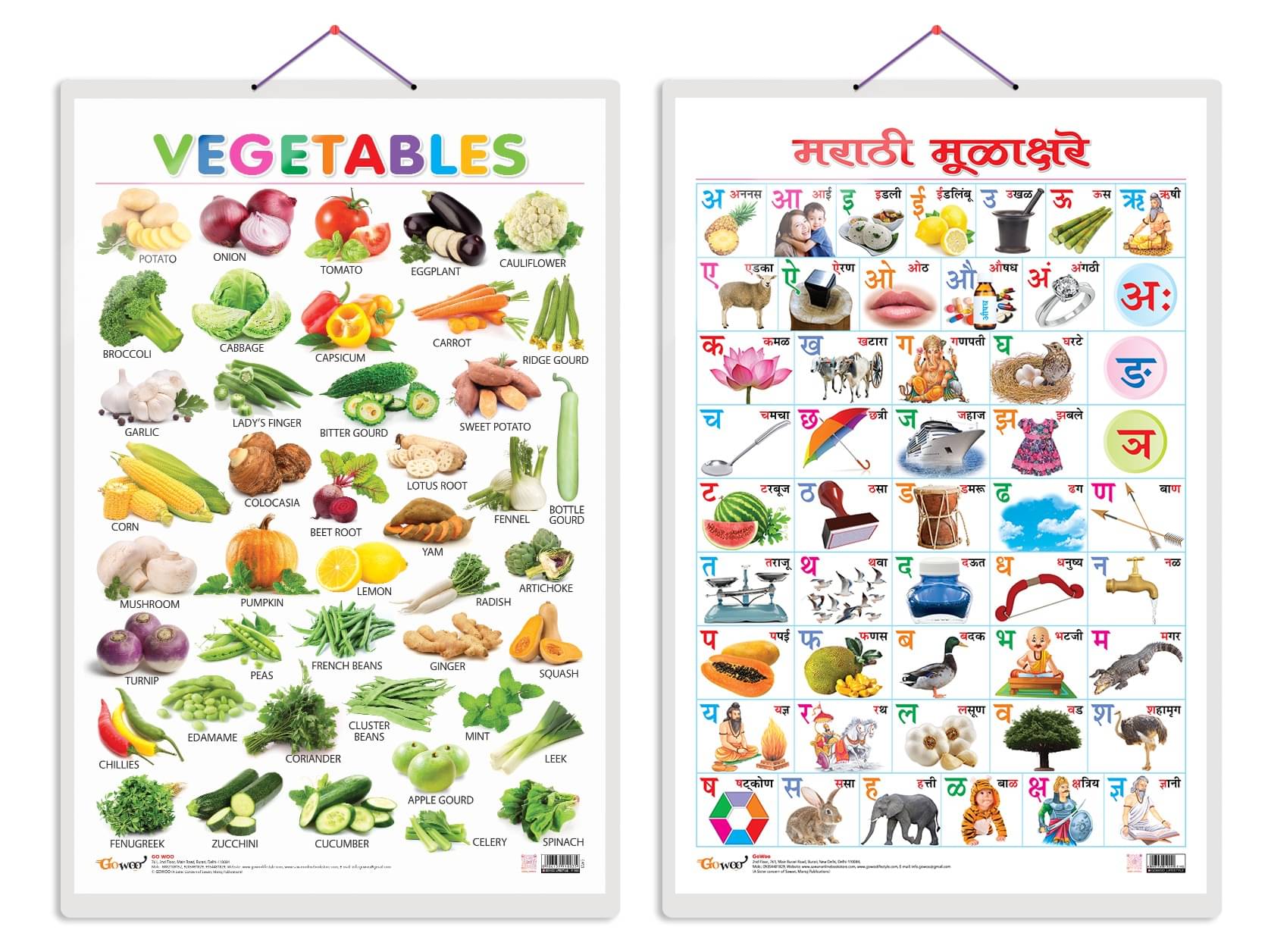 Set of 2 Vegetables and Marathi Varnamala (Marathi) Early Learning Educational Charts for Kids | 20"X30" inch |Non-Tearable and Waterproof | Double Sided Laminated | Perfect for Homeschooling, Kindergarten and Nursery Students Set of 2 Vegetables and Marathi Varnamala (Marathi) Early Learning Educational Charts for Kids | 20"X30" inch |Non-Tearable and Waterproof | Double Sided Laminated | Perfect for Homeschooling, Kindergarten and Nursery Students