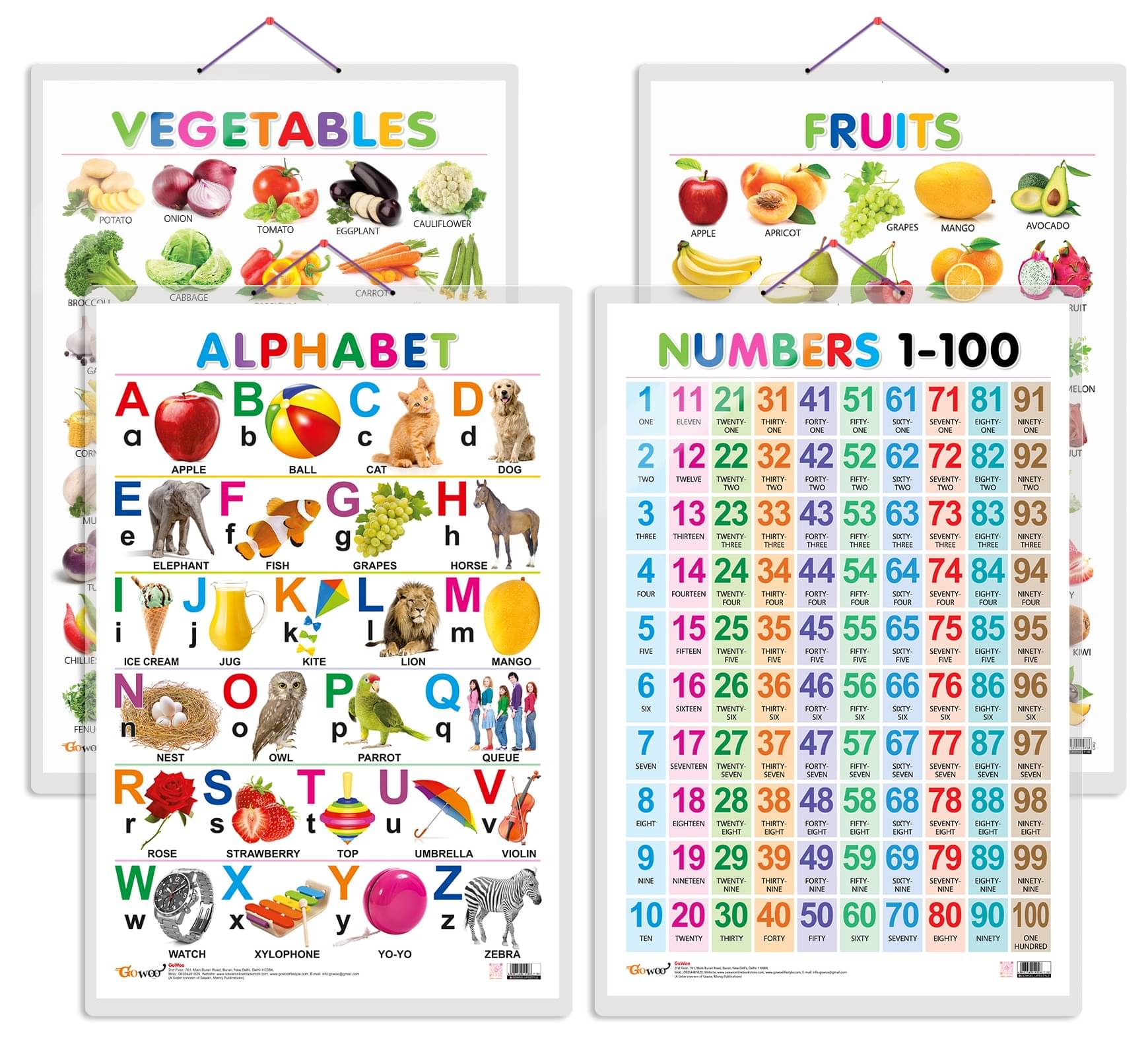 Set of 4 Alphabet, Fruits, Vegetables and Numbers 1-100 Early Learning Educational Charts for Kids | 20"X30" inch |Non-Tearable and Waterproof | Double Sided Laminated | Perfect for Homeschooling, Kindergarten and Nursery Students     			Set of 4 Alphabet, Fruits, Vegetables and Numbers 1-100 Early Learning Educational Charts for Kids | 20"X30" inch |Non-Tearable and Waterproof | Double Sided Laminated | Perfect for Homeschooling, Kindergarten and Nursery Students