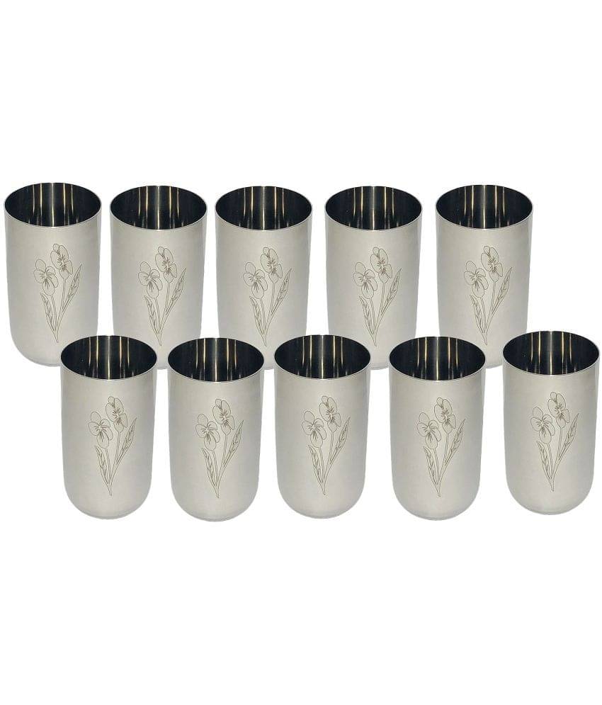    			A & H ENTERPRISES - Daily Use Water Steel Glasses Set 300 ml ( Pack of 10 )