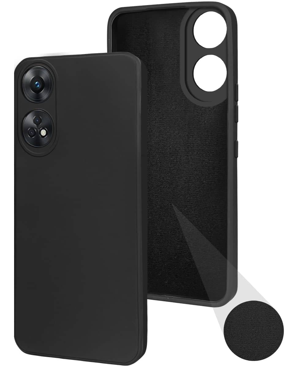     			Case Vault Covers - Black Silicon Plain Cases Compatible For Oppo Reno 8T 5G ( Pack of 1 )
