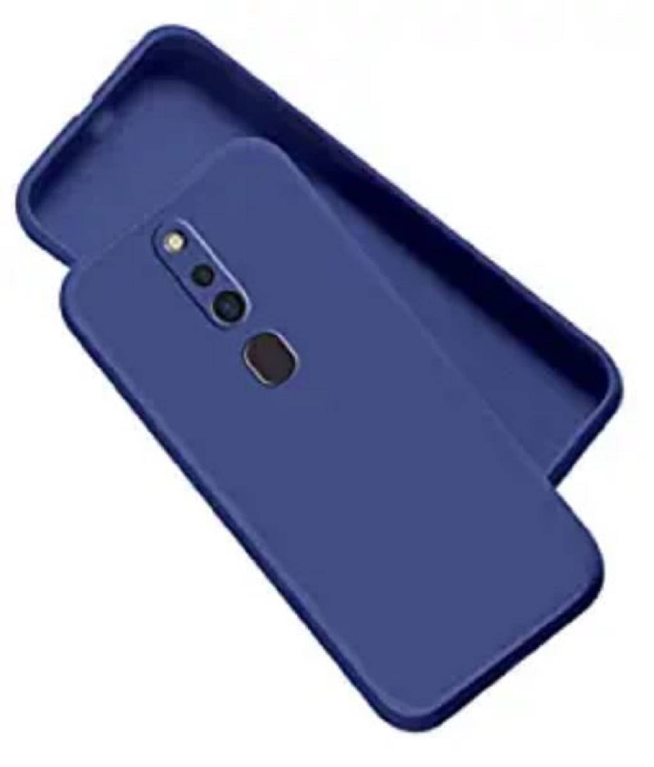     			Case Vault Covers - Blue Silicon Plain Cases Compatible For OPPO F11 Pro ( Pack of 1 )