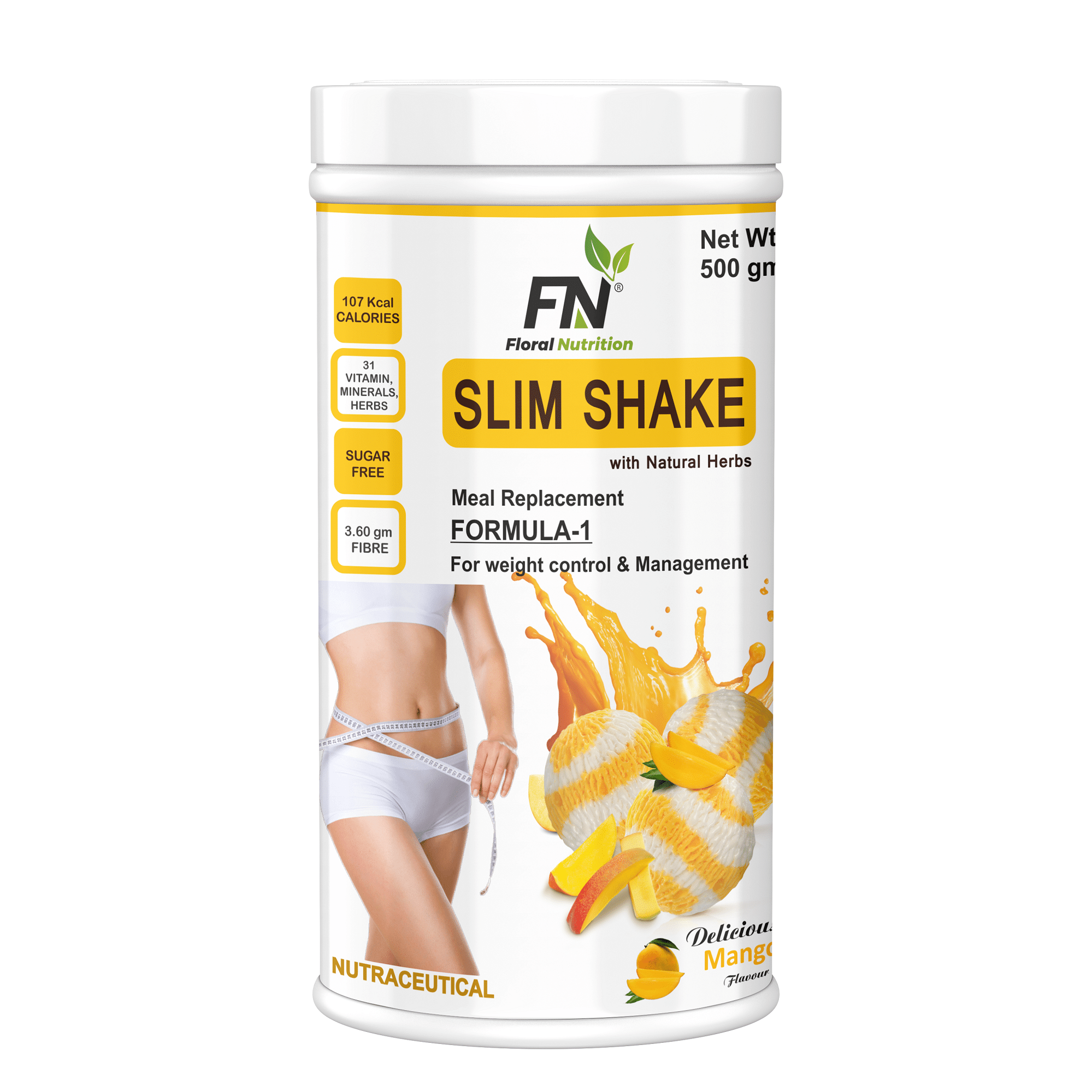 Floral Nutrition Slim Shake Formula 1 with Natural Herbs 500 gm Mango Floral Nutrition Slim Shake Formula 1 with Natural Herbs 500 gm Mango