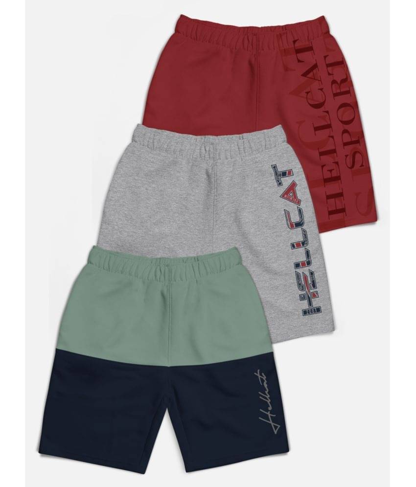     			HELLCAT Pack of 3 Cotton Blend Shorts For Boys ( Multi Color )