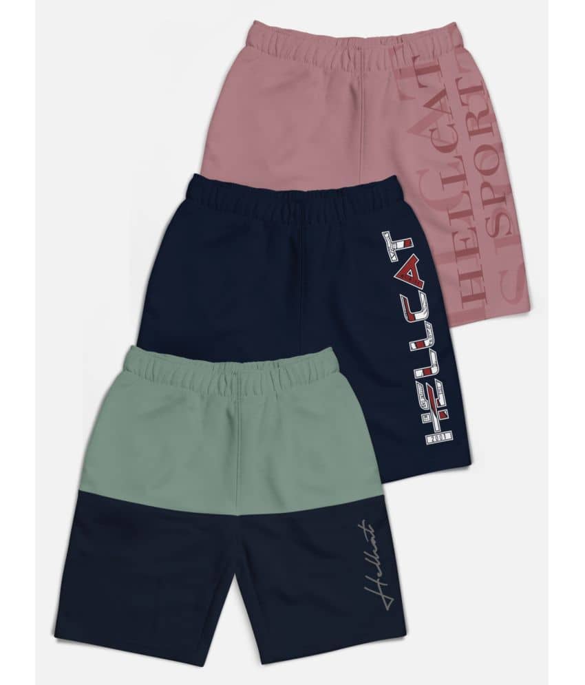 HELLCAT Pack of 3 Cotton Blend Shorts For Boys ( Multicolor ) - Shorts | Buy online on ZillyBuy