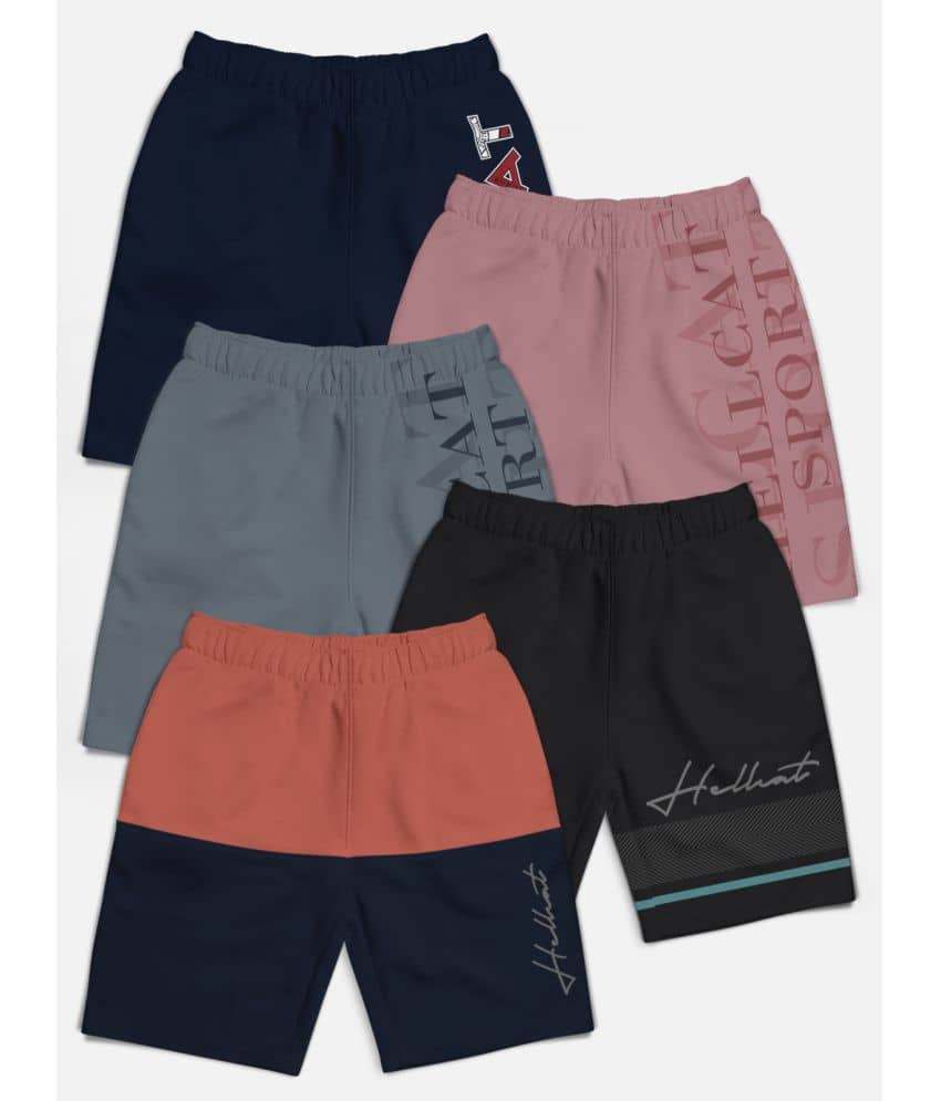 HELLCAT Pack of 5 Cotton Blend Shorts For Boys ( Multicolor ) - Shorts | Buy online on ZillyBuy