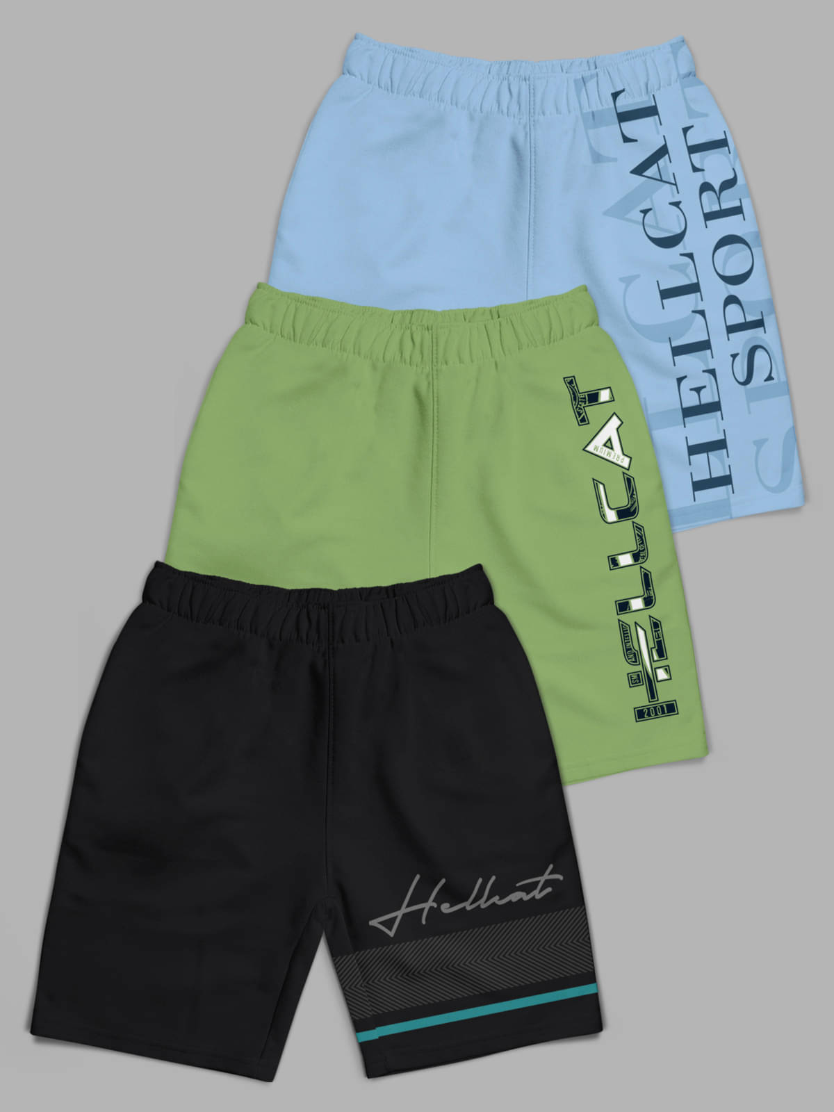     			HELLCAT Pack of 3 Girls Cotton Blend Hot Pants ( Multicolor )