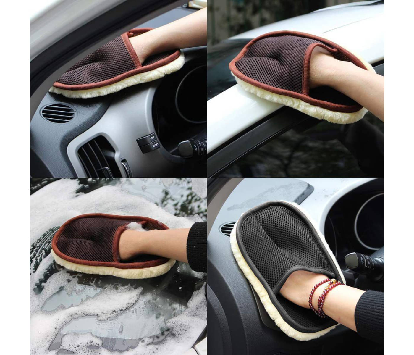     			Mahek Accessories - Car Cleaning Car Wash Gloves Car Care Microfiber Cleaning Tools Car Wool Brush Soft Car Auto Car & Bike Cleaner for car accessories( Pack Of 1 )