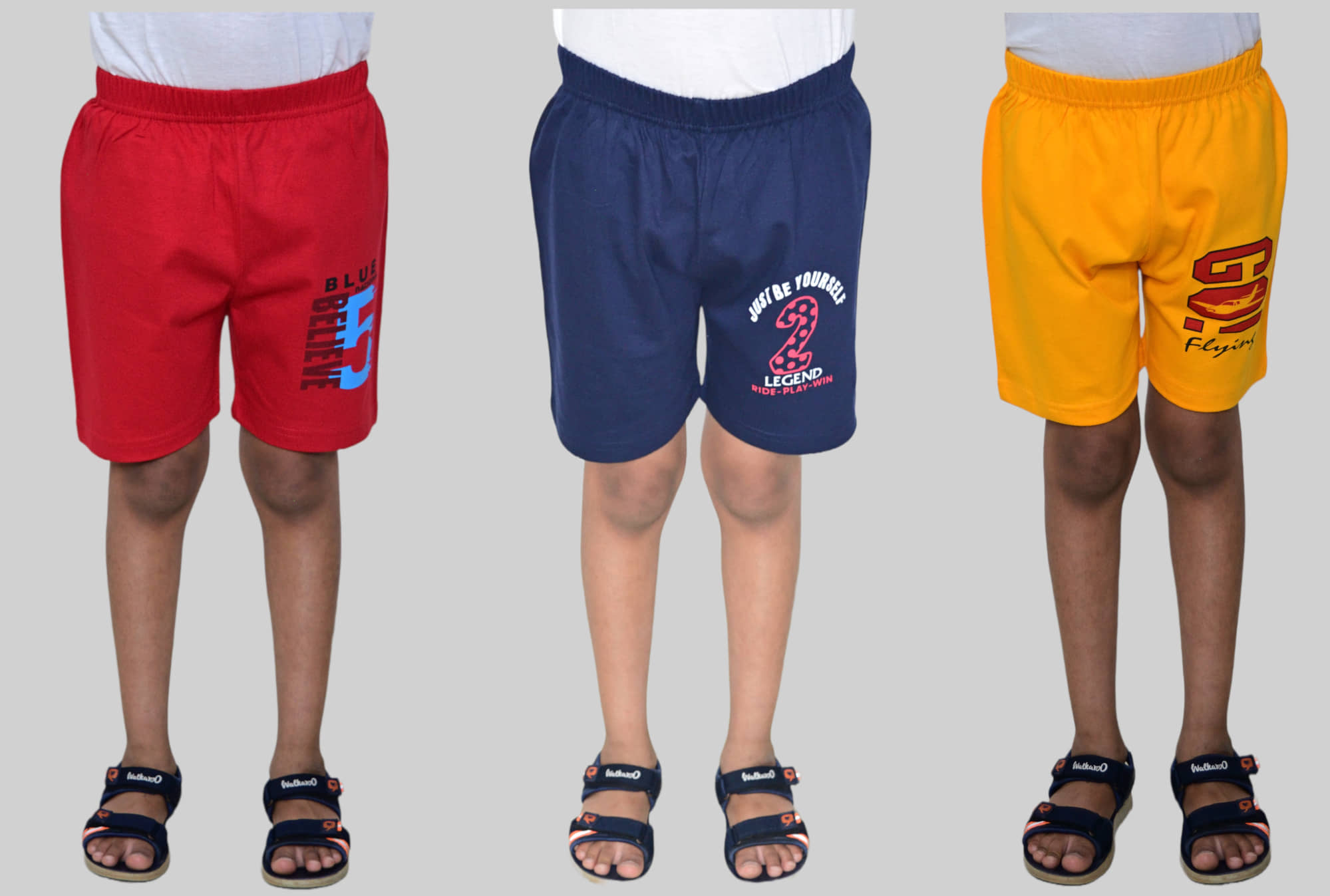 JILZ Pack of 3 Cotton Shorts For Boys ( Multi Color ) - Shorts | Buy online on ZillyBuy