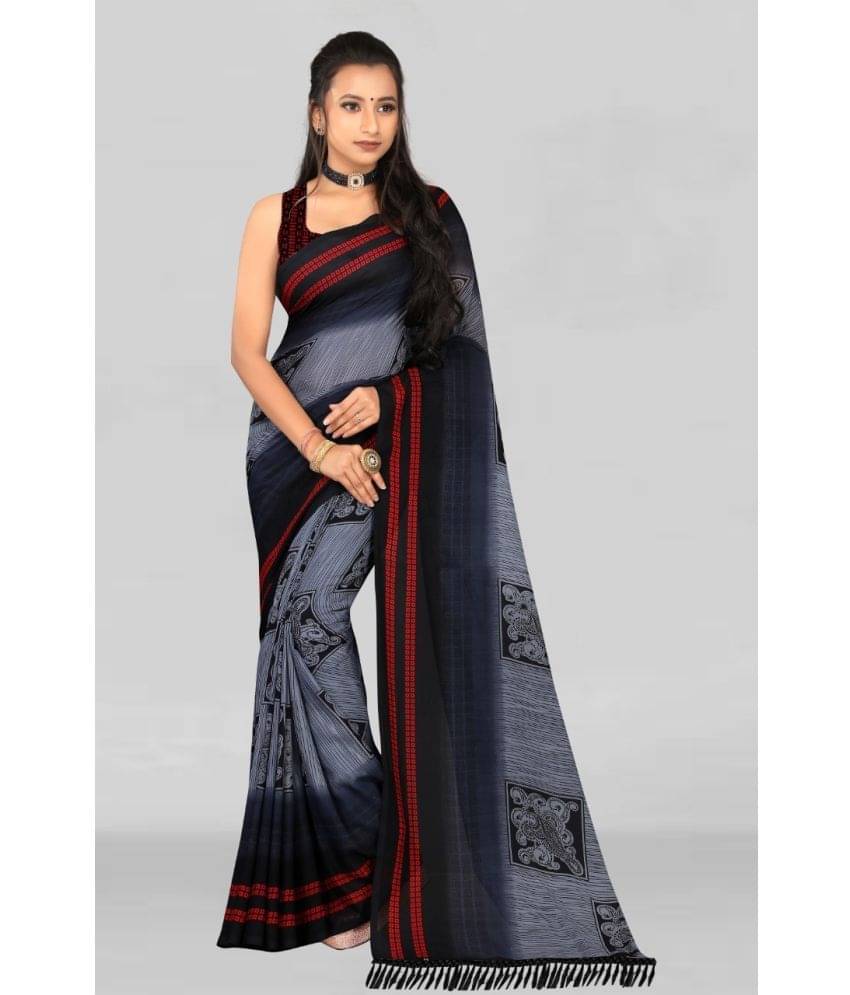LEELAVATI Georgette Embroidered Saree With Unstitched Blouse Piece ( Grey ) LEELAVATI Georgette Embroidered Saree With Unstitched Blouse Piece ( Grey )