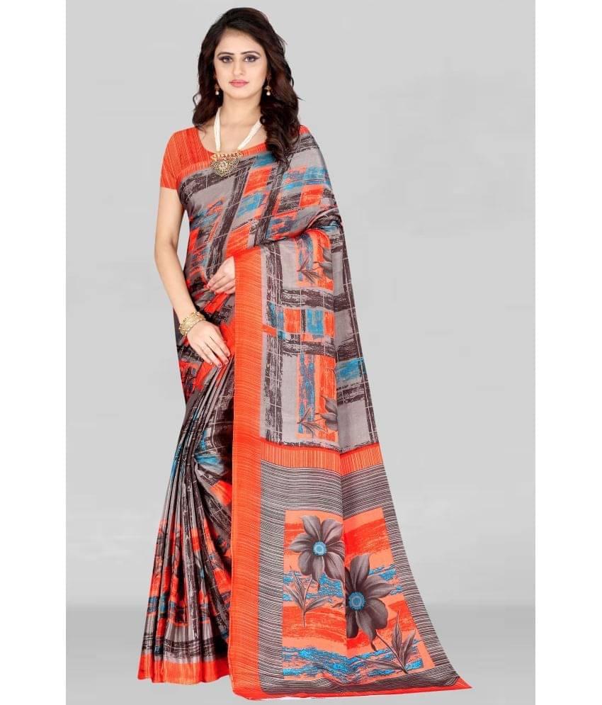    			LEELAVATI Crepe Printed Saree With Unstitched Blouse Piece ( Multicolor )