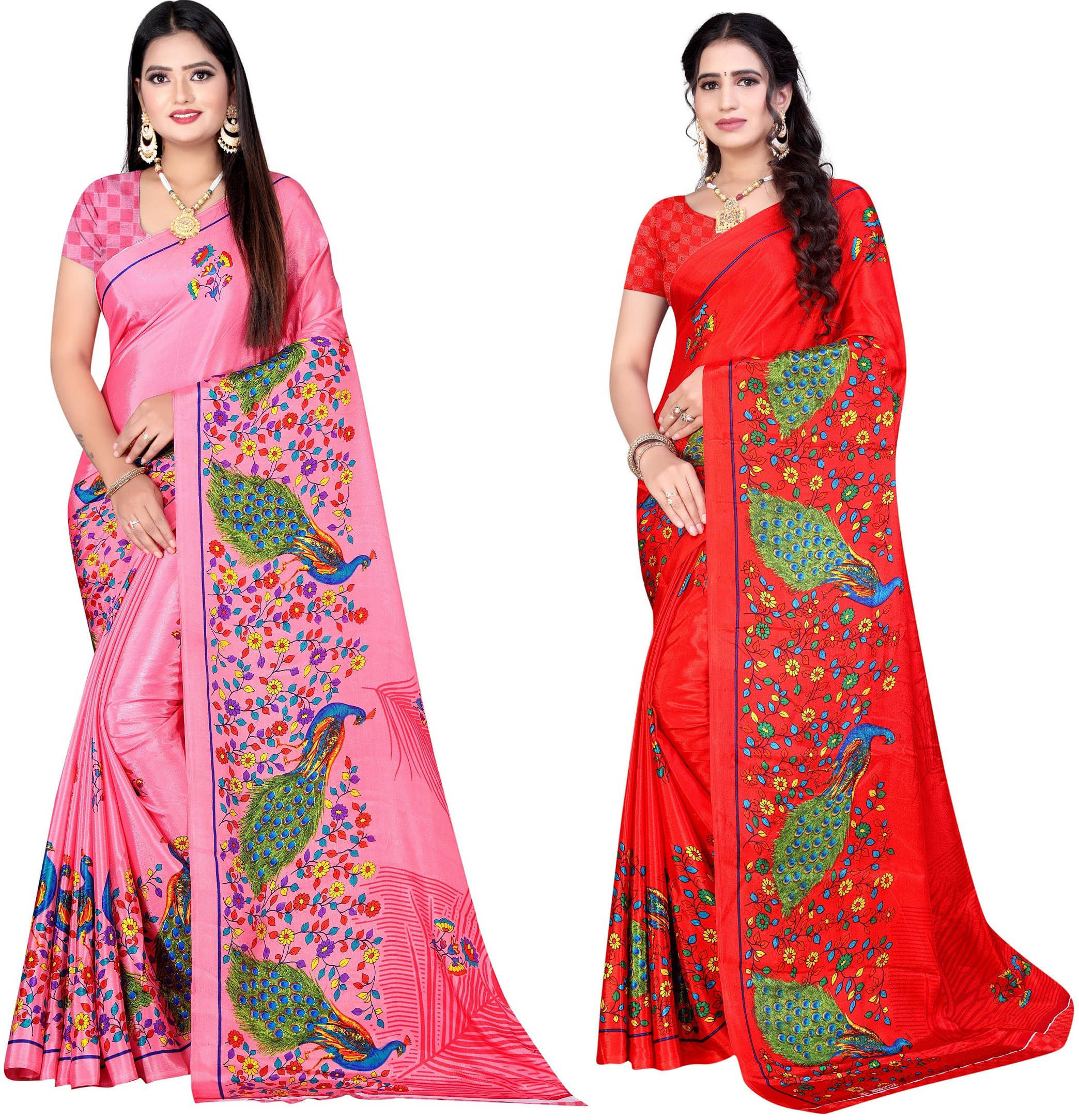     			LEELAVATI Crepe Printed Saree With Unstitched Blouse Piece ( Multicolor )