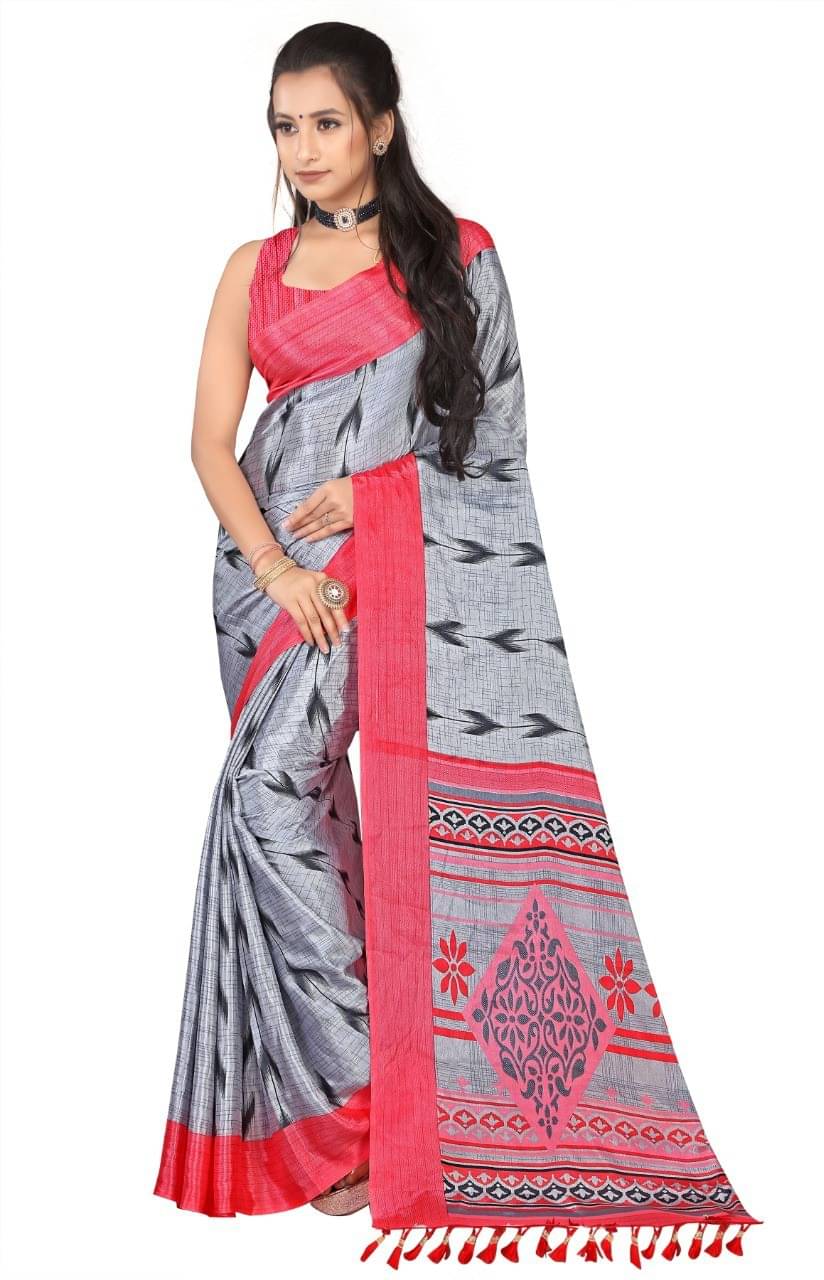 LEELAVATI Crepe Embroidered Saree With Unstitched Blouse Piece ( Multicolor ) LEELAVATI Crepe Embroidered Saree With Unstitched Blouse Piece ( Multicolor )