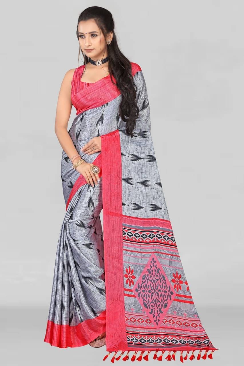     			LEELAVATI Crepe Embroidered Saree With Unstitched Blouse Piece ( Multicolor )