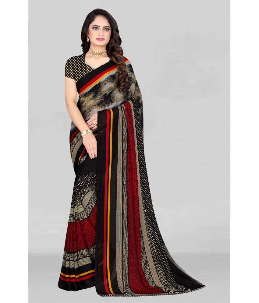 LEELAVATI Georgette Printed Saree With Unstitched Blouse Piece ( Multicolor ) LEELAVATI Georgette Printed Saree With Unstitched Blouse Piece ( Multicolor )