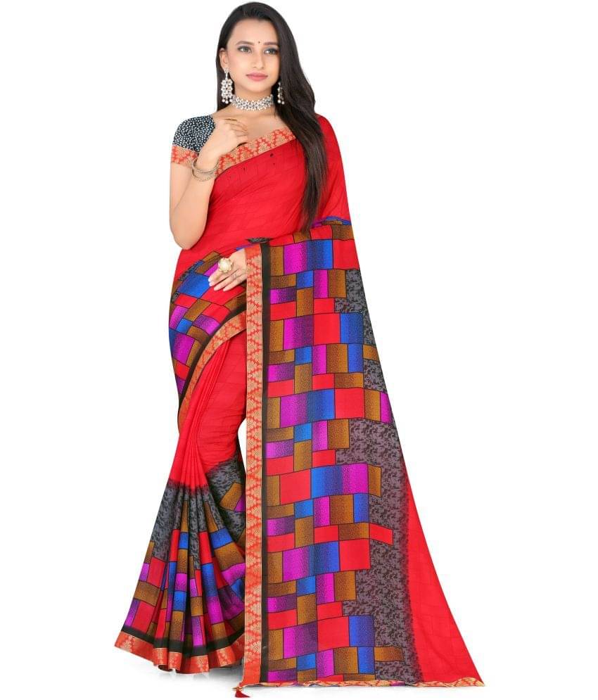     			LEELAVATI Georgette Embroidered Saree With Unstitched Blouse Piece ( Multicolor )