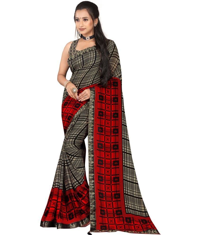 LEELAVATI Georgette Embroidered Saree With Unstitched Blouse Piece ( Multicolor ) LEELAVATI Georgette Embroidered Saree With Unstitched Blouse Piece ( Multicolor )