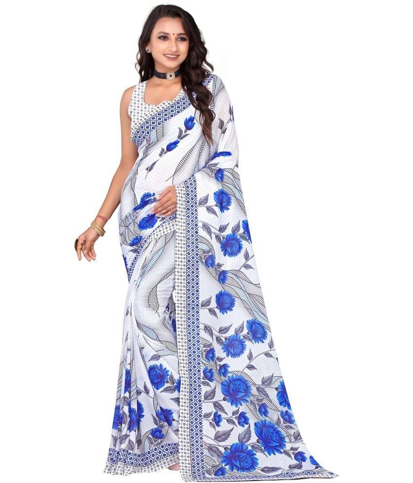 LEELAVATI Georgette Printed Saree With Unstitched Blouse Piece ( Multicolor ) LEELAVATI Georgette Printed Saree With Unstitched Blouse Piece ( Multicolor )