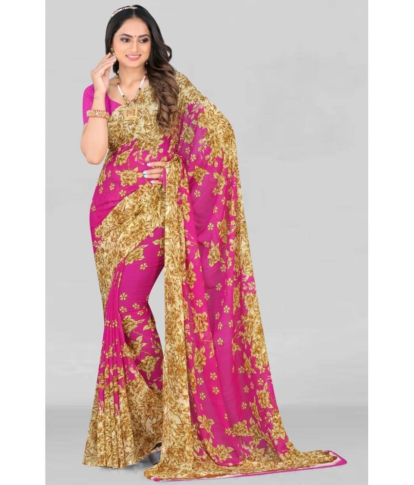 LEELAVATI Georgette Printed Saree With Unstitched Blouse Piece ( Multicolor ) LEELAVATI Georgette Printed Saree With Unstitched Blouse Piece ( Multicolor )