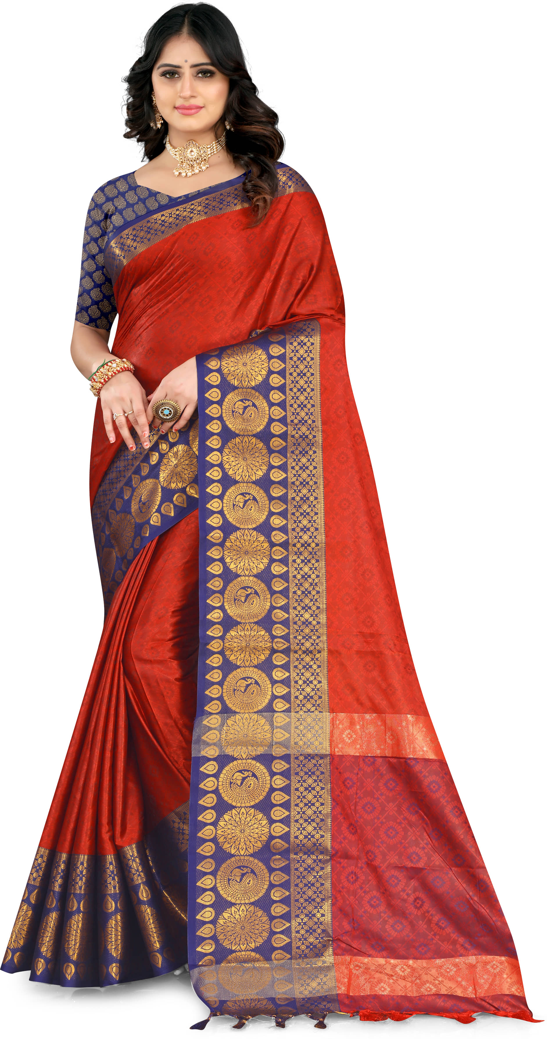 LEELAVATI Silk Woven Saree With Unstitched Blouse Piece ( Multicolor ) - Sarees | Buy online on ZillyBuy