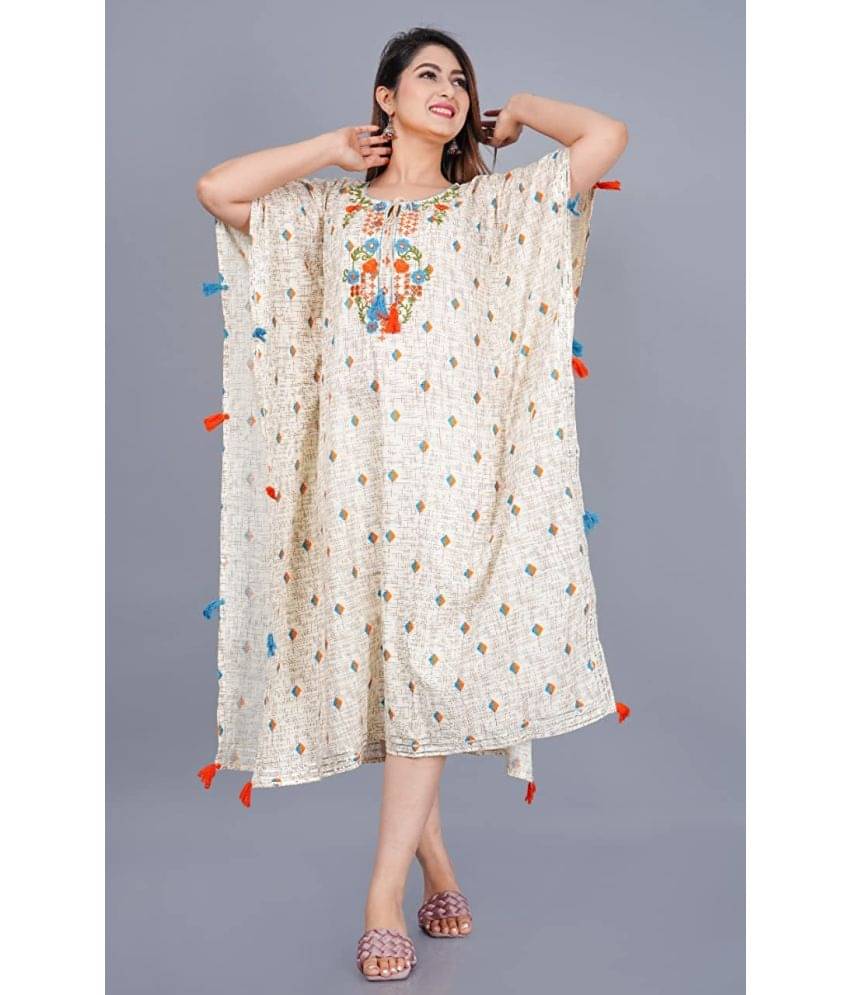     			MF Hayat - Beige Rayon Women's Kaftan Kurti ( Pack of 1 )