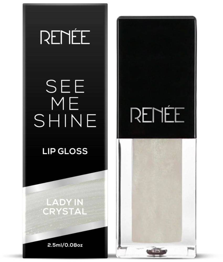     			RENEE See Me Shine Lip Gloss - Lady In Crystal, Non-Sticky & Non-Drying Formula, 2.5ml