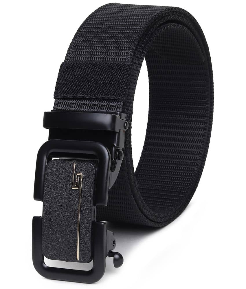 SILKSHOPPING - Black Nylon Men's Casual Belt ( Pack of 1 )