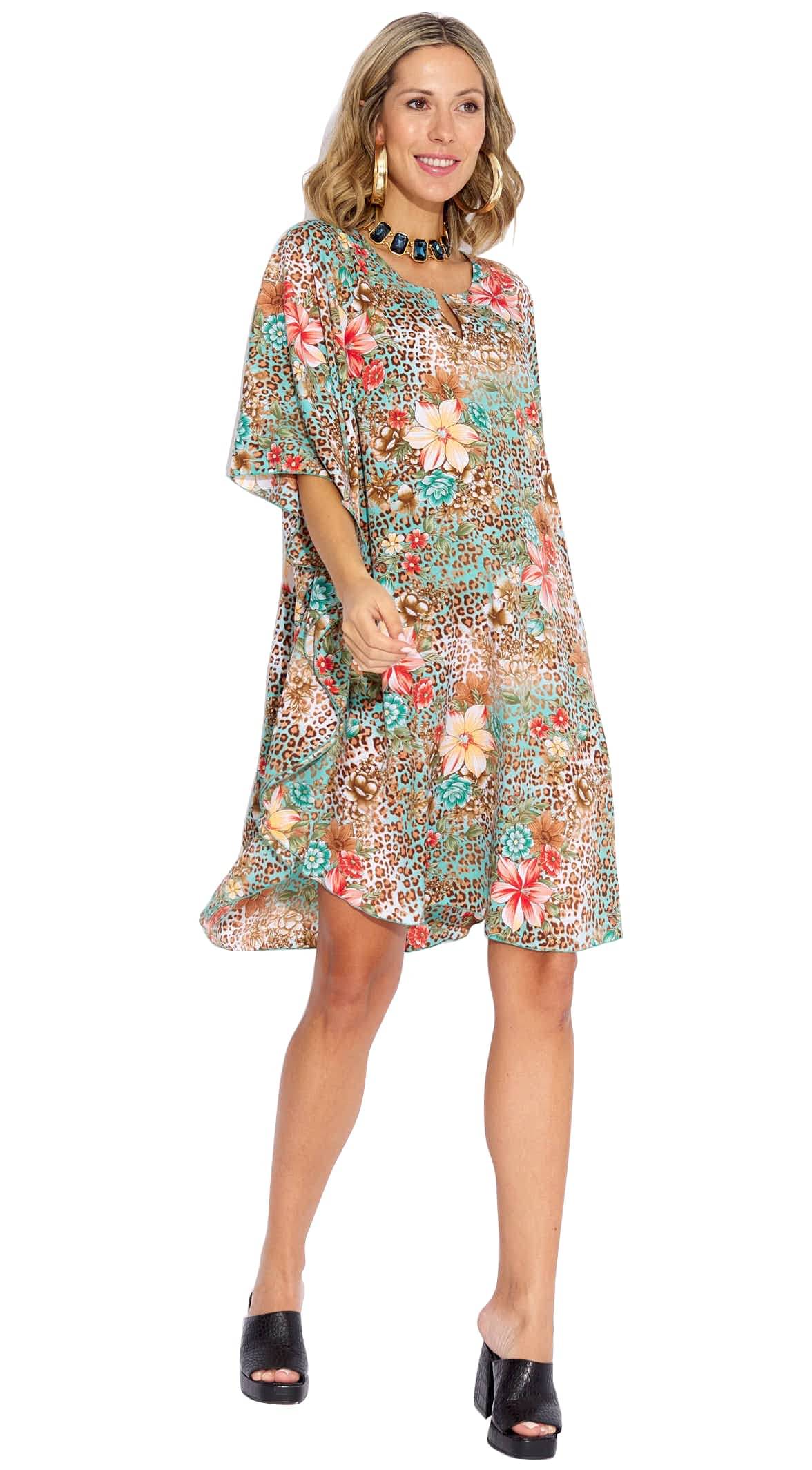     			SUN-ROSE FASHIONS Polyester Green Cover ups -
