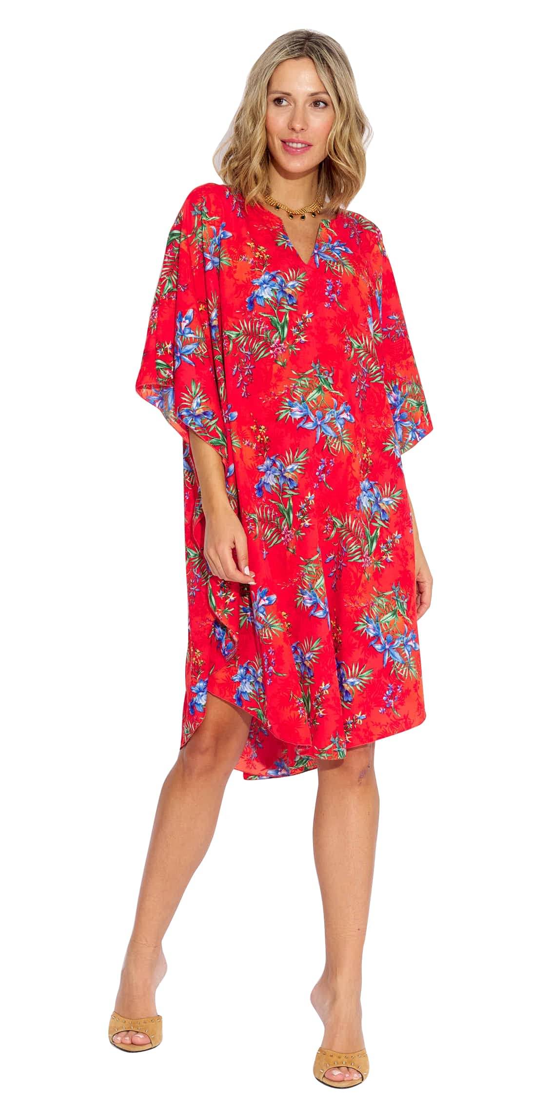     			SUN-ROSE FASHIONS Polyester Red Cover ups -