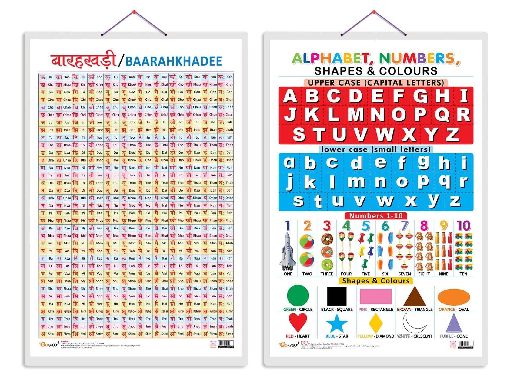 Set of 2 Baarahkhadee and Alphabet, Numbers, Shapes & Colours Early Learning Educational Charts for Kids | 20"X30" inch |Non-Tearable and Waterproof | Double Sided Laminated | Perfect for Homeschooling, Kindergarten and Nursery Students Set of 2 Baarahkhadee and Alphabet, Numbers, Shapes & Colours Early Learning Educational Charts for Kids | 20"X30" inch |Non-Tearable and Waterproof | Double Sided Laminated | Perfect for Homeschooling, Kindergarten and Nursery Students