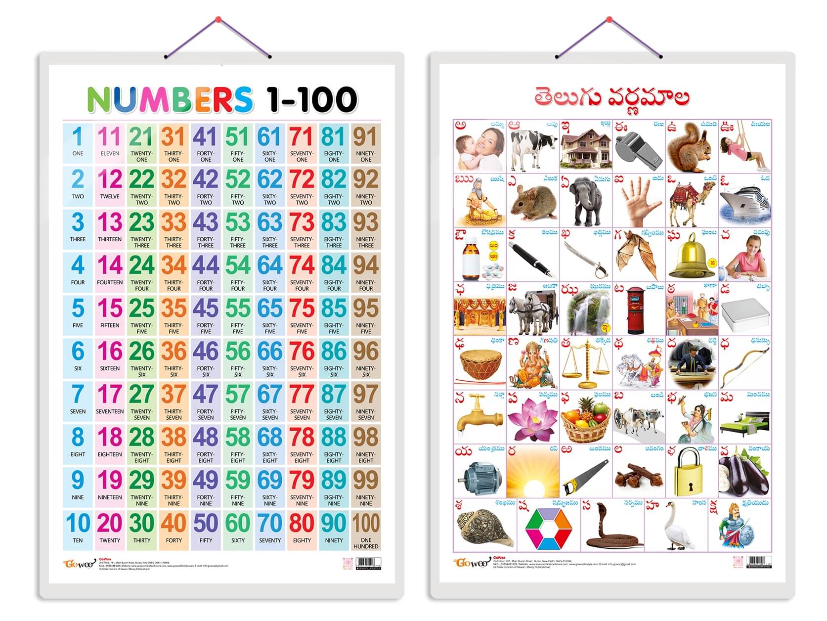 Set of 2 Numbers 1-100 and Telugu Alphabet (Telugu) Early Learning Educational Charts for Kids | 20"X30" inch |Non-Tearable and Waterproof | Double Sided Laminated | Perfect for Homeschooling, Kindergarten and Nursery Students Set of 2 Numbers 1-100 and Telugu Alphabet (Telugu) Early Learning Educational Charts for Kids | 20"X30" inch |Non-Tearable and Waterproof | Double Sided Laminated | Perfect for Homeschooling, Kindergarten and Nursery Students