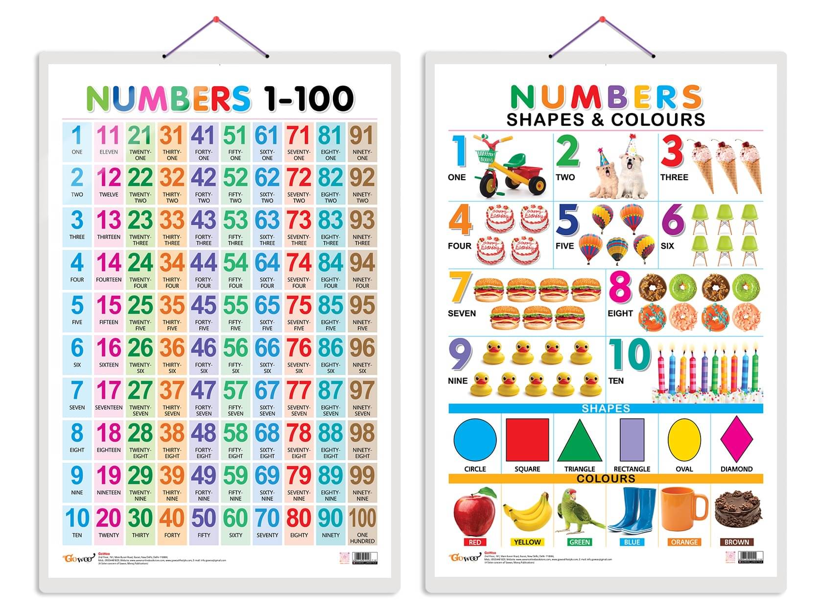 Set of 2 Numbers 1-100 and Numbers, Shapes & Colours Early Learning Educational Charts for Kids | 20"X30" inch |Non-Tearable and Waterproof | Double Sided Laminated | Perfect for Homeschooling, Kindergarten and Nursery Students Set of 2 Numbers 1-100 and Numbers, Shapes & Colours Early Learning Educational Charts for Kids | 20"X30" inch |Non-Tearable and Waterproof | Double Sided Laminated | Perfect for Homeschooling, Kindergarten and Nursery Students