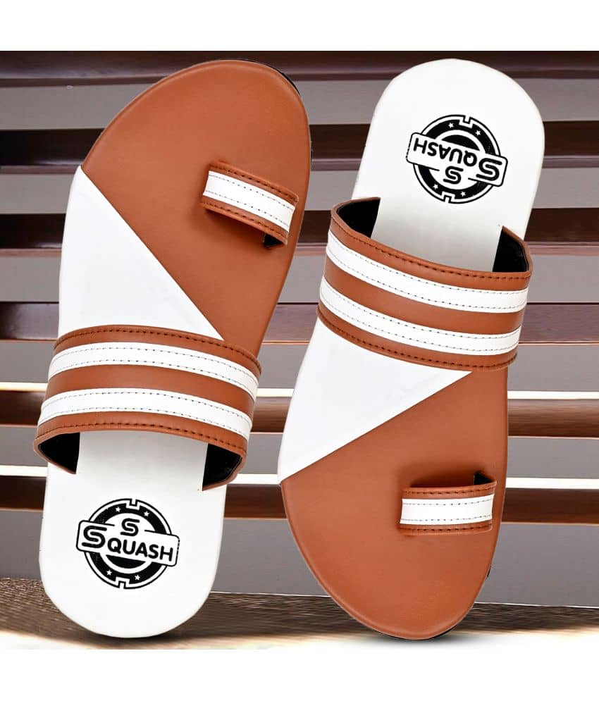 Squash - White Men's Leather Slipper