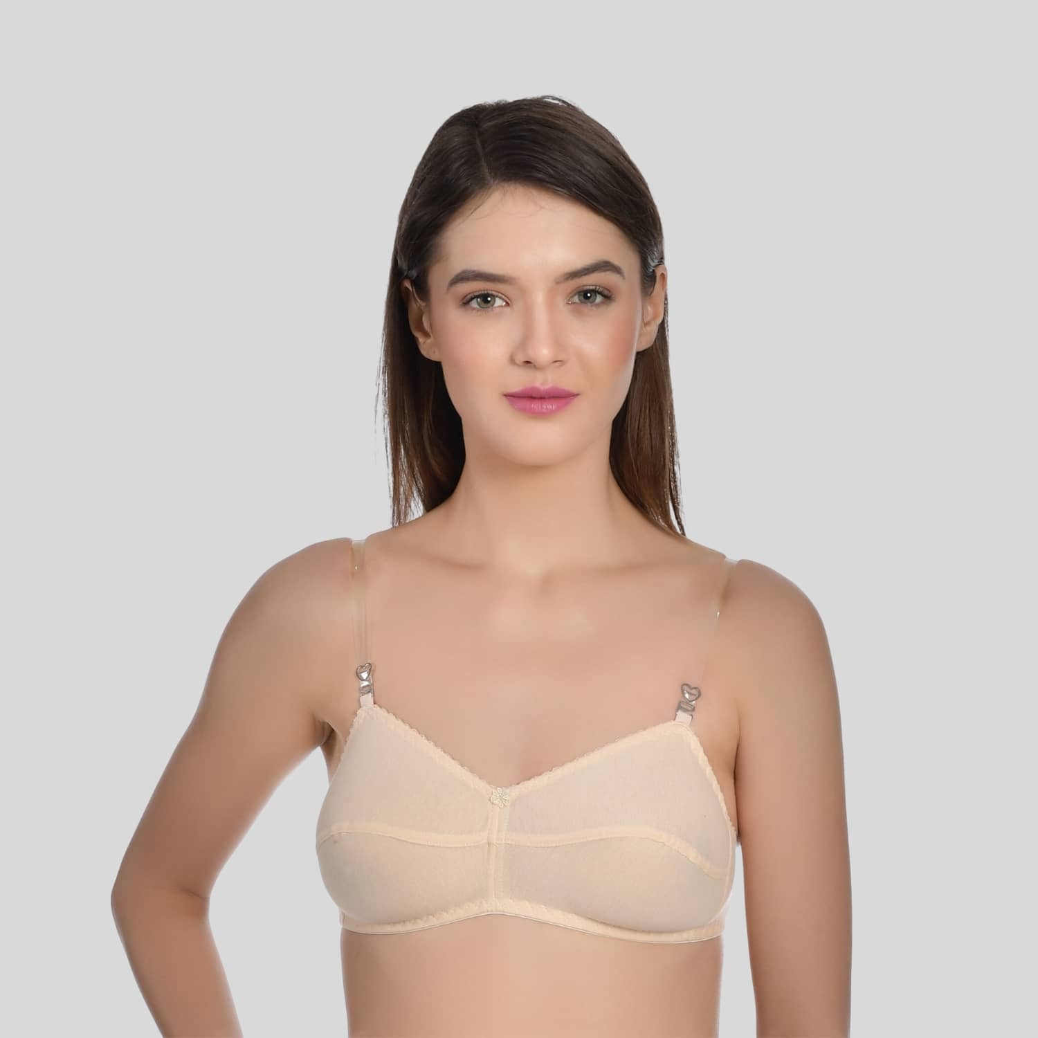 AIMLY Cotton Blend Non Padded Women's T-Shirt Bra ( Black )