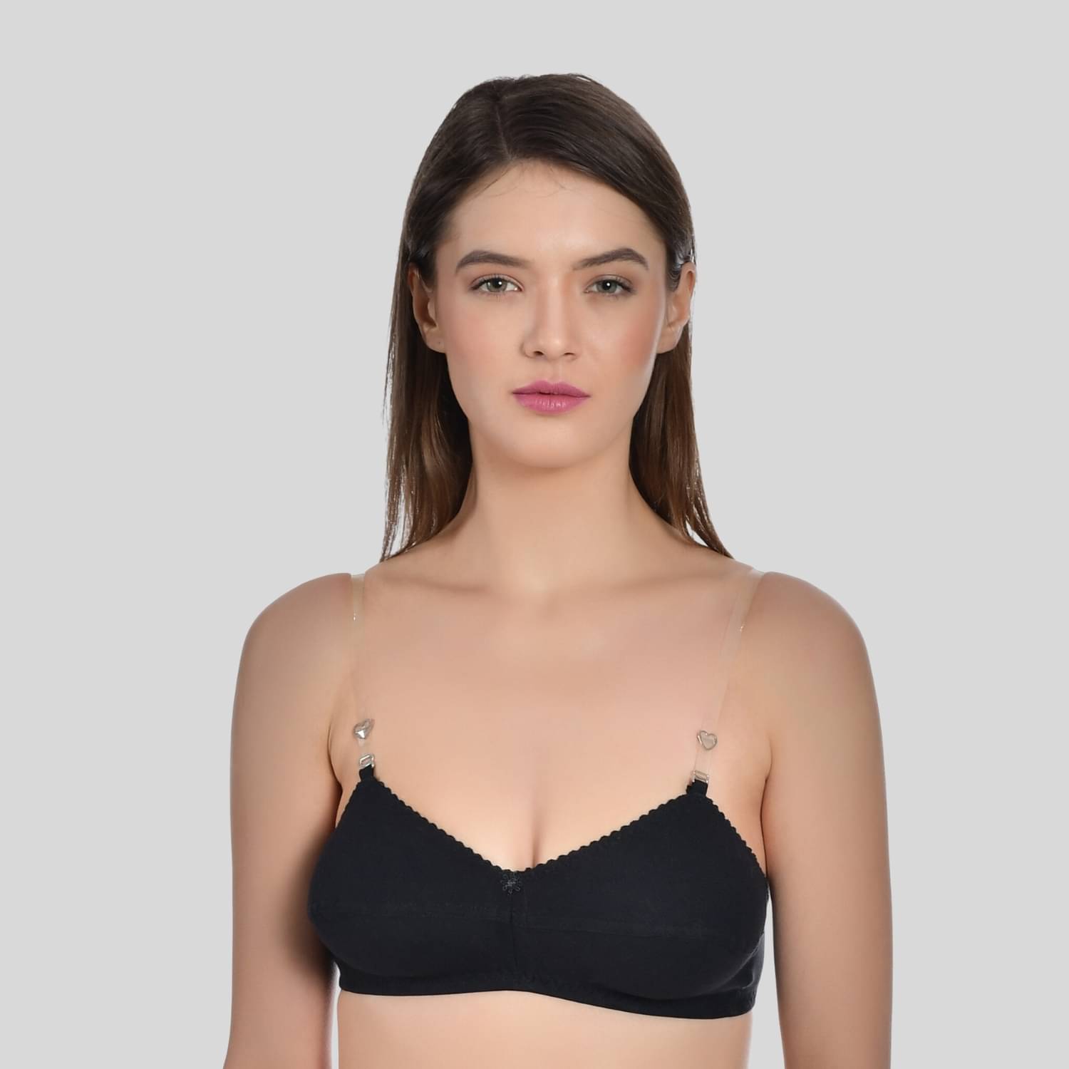 AIMLY Cotton Blend Non Padded Women's T-Shirt Bra ( Black )     			AIMLY Cotton Blend Non Padded Women's T-Shirt Bra ( Black )