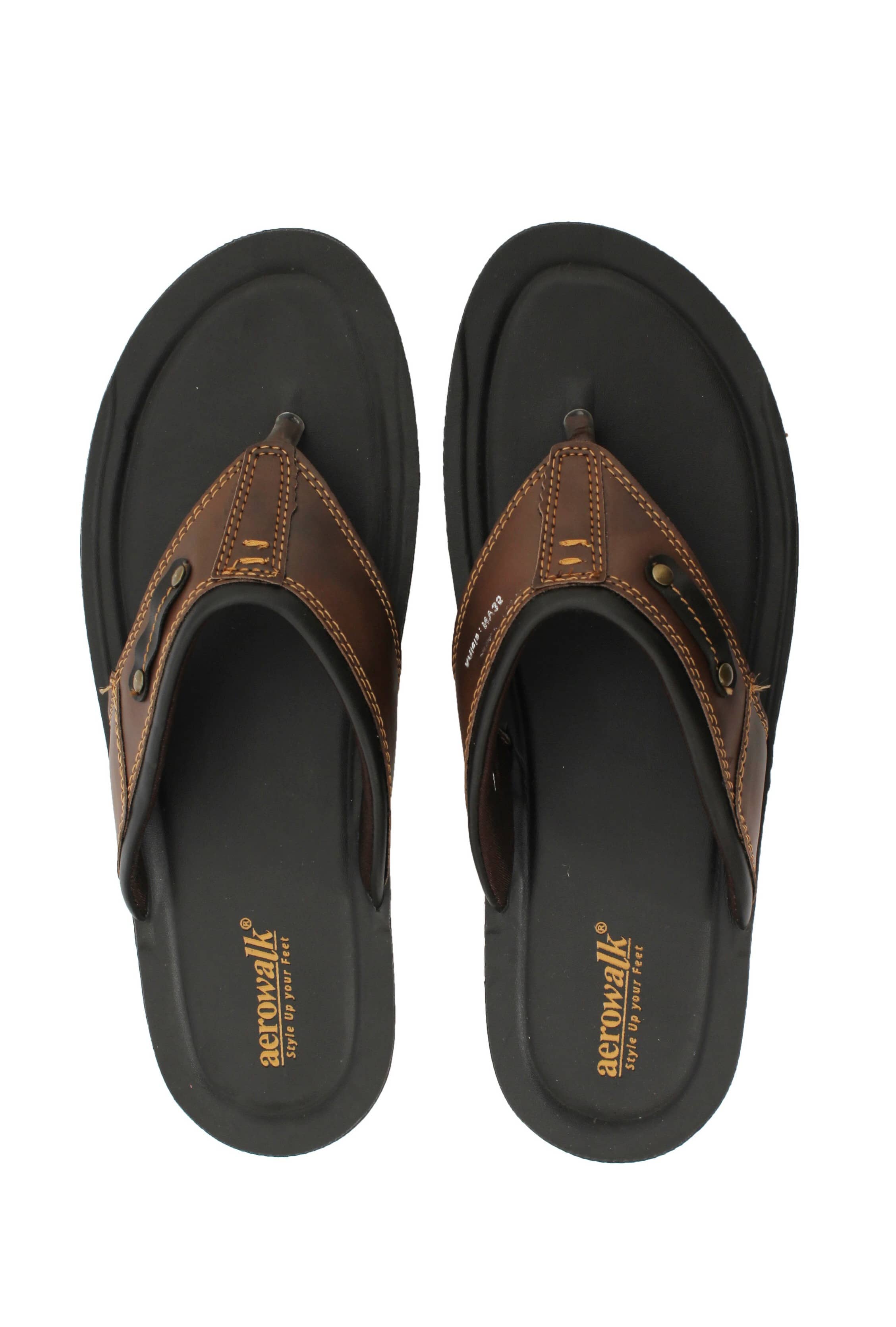 Aerowalk - Black Men's Thong Flip Flop