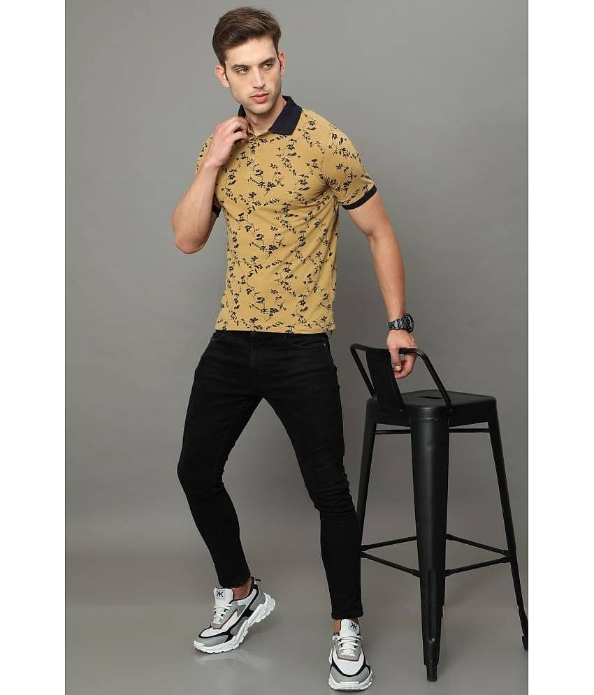 Cool Colors - Camel Cotton Regular Fit Men's Polo T Shirt ( Pack of 1 )