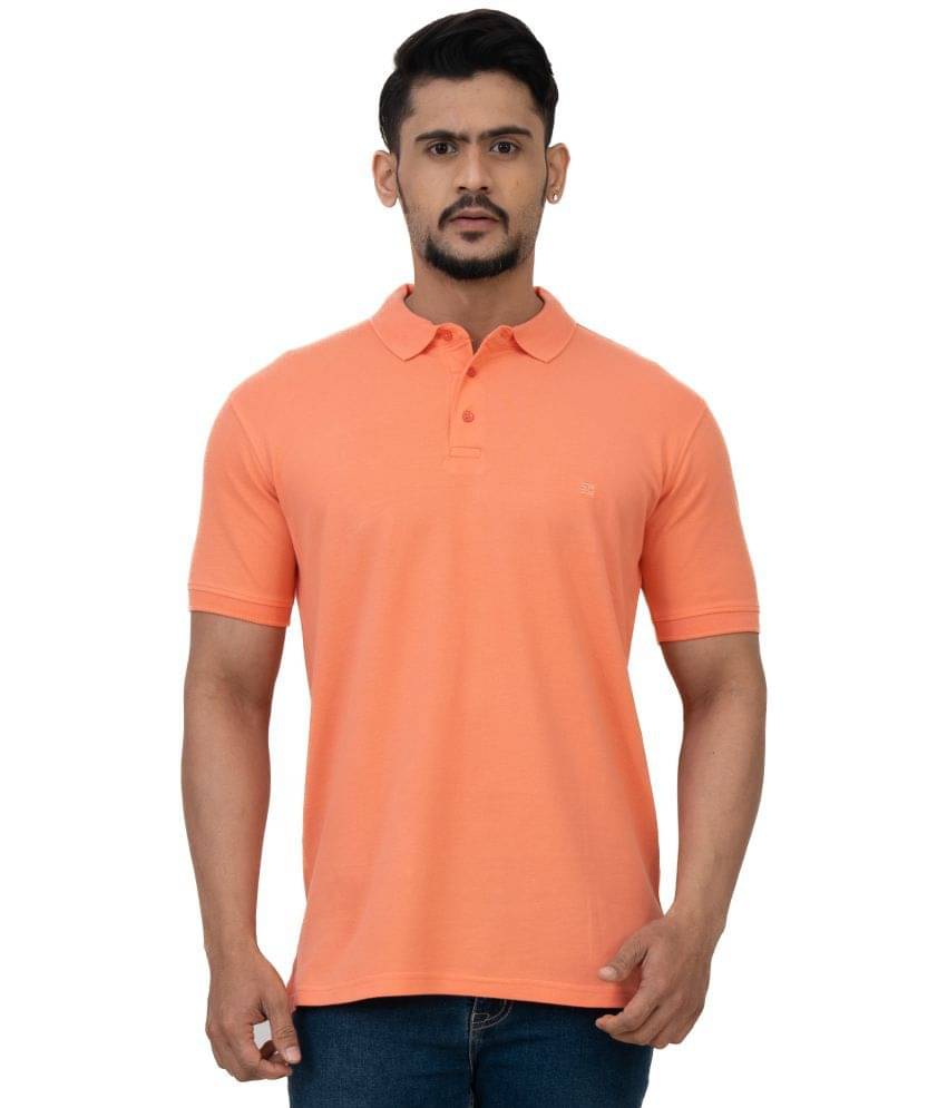Cotstyle Pack of 1 Cotton Blend Regular Fit Solid Half Sleeves Men's Polo T Shirt ( Orange )     			Cotstyle Pack of 1 Cotton Blend Regular Fit Solid Half Sleeves Men's Polo T Shirt ( Orange )