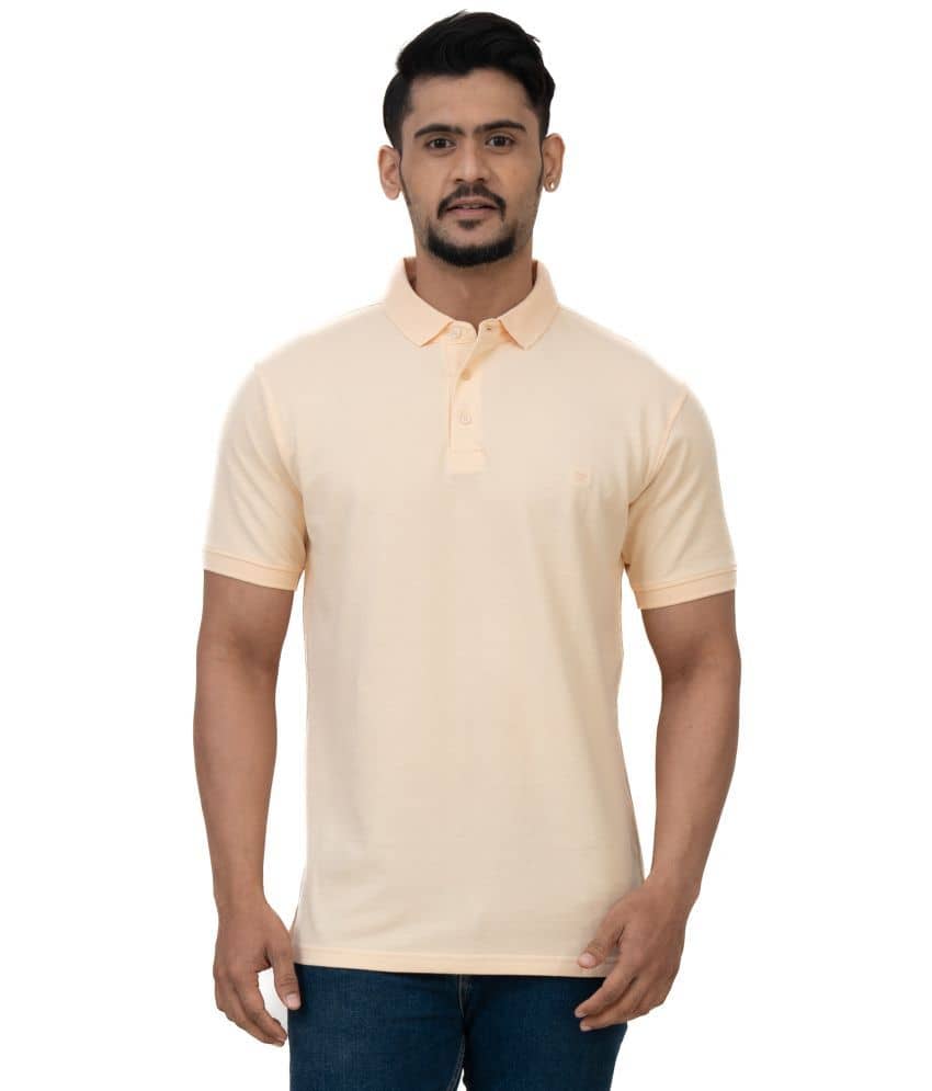 Cotstyle Pack of 1 Cotton Blend Regular Fit Solid Half Sleeves Men's Polo T Shirt ( Pink )
