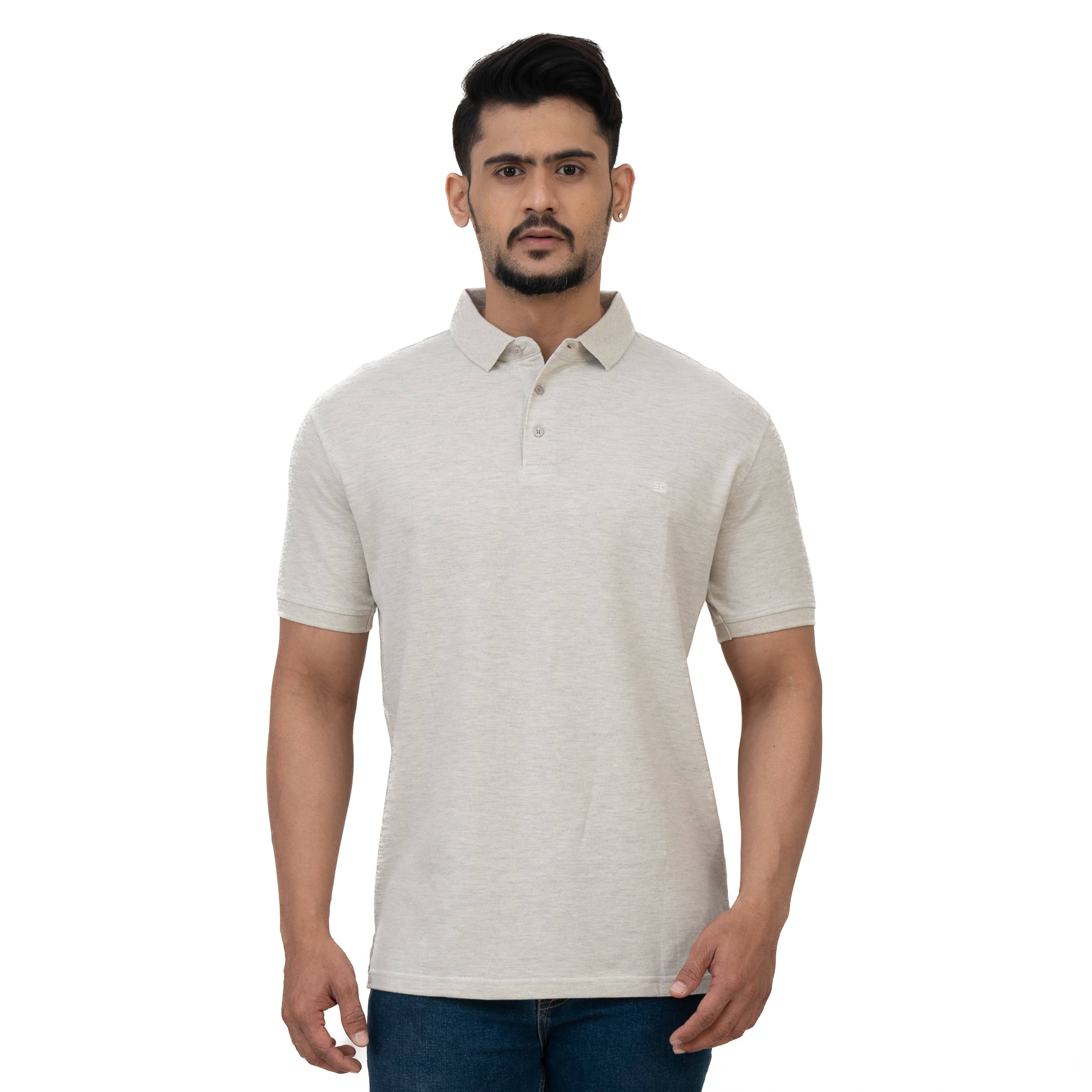 Cotstyle Pack of 1 Cotton Blend Regular Fit Self Design Half Sleeves Men's Polo T Shirt ( Pink )