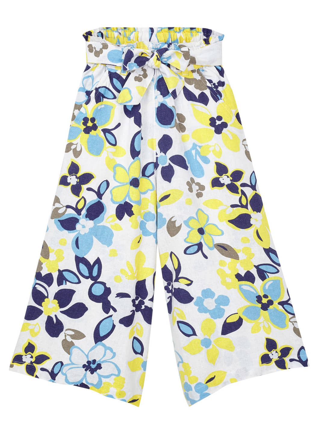 Cub McPaws Girls Floral Print Rayon White Palazzo|Fashion Bottom Wear|For 09-10Y Girls|GW23PLZR025Mul_09-10Y - Trousers | Buy online on ZillyBuy