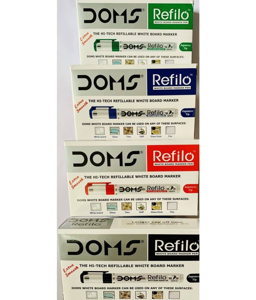 Doms White Board Marker (Set Of 40, Blue, Black, Red, Green) - Stationery | Buy online on ZillyBuy