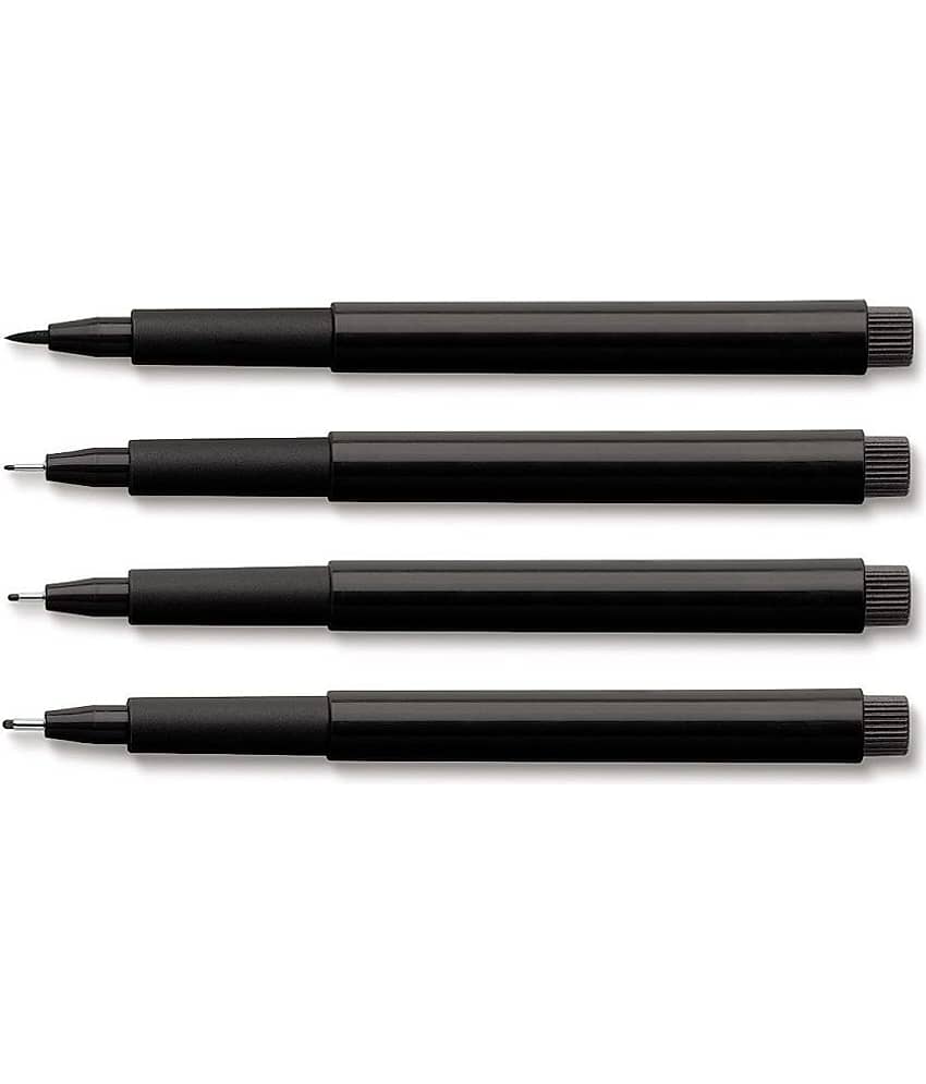 Faber-Castell Pitt Pen Set 4 Black (S,F,M,B) - Stationery | Buy online on ZillyBuy