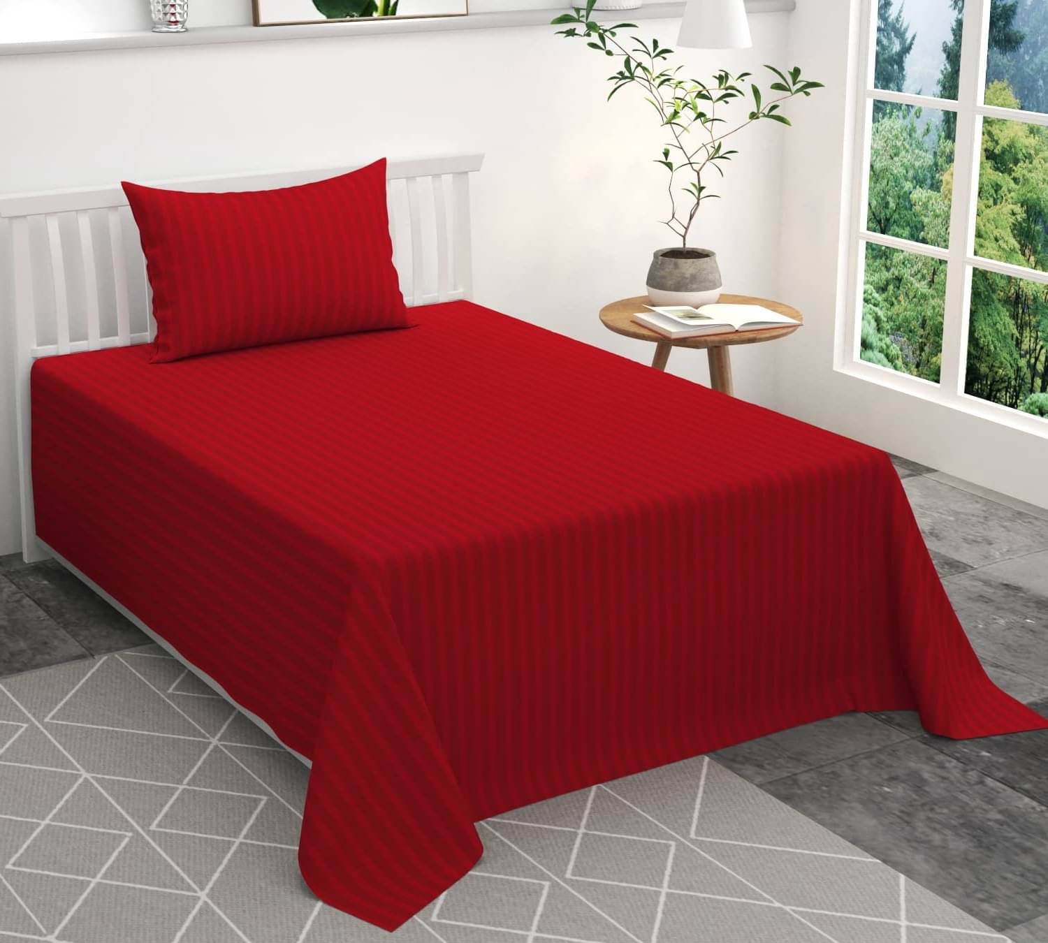 Home Solution Polyester Single Bedsheet ( Maroon ) Home Solution Polyester Single Bedsheet ( Maroon )