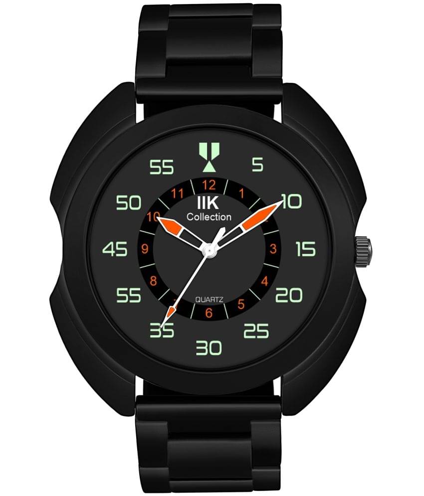     			IIK COLLECTION - Black Stainless Steel Analog Men's Watch