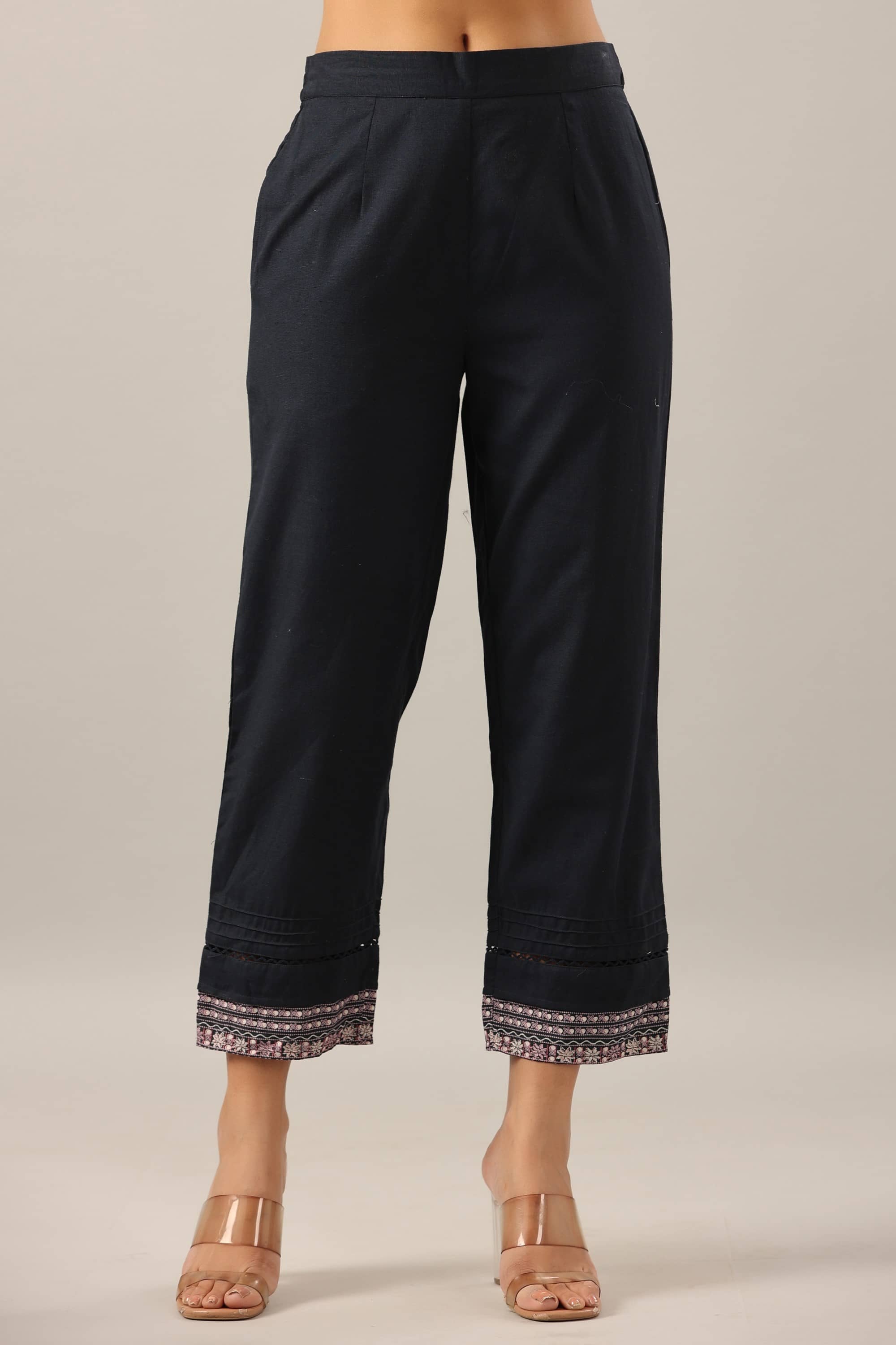 Juniper - Off White Cotton Blend Women's Pencil Pants ( Pack of 1 )