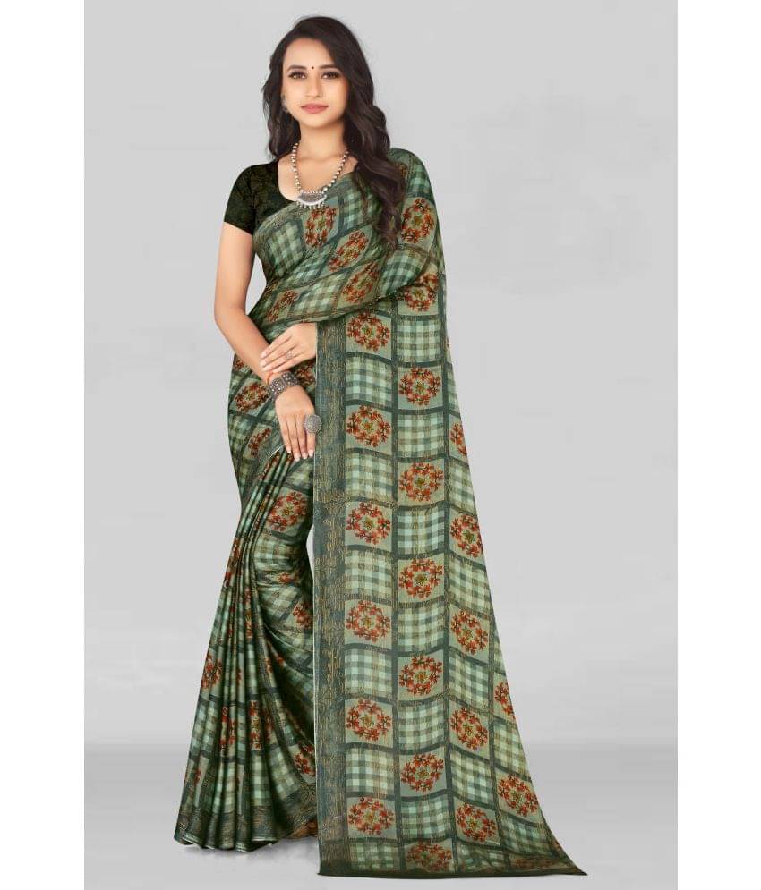     			LEELAVATI Chiffon Printed Saree With Unstitched Blouse Piece ( Multicolor )
