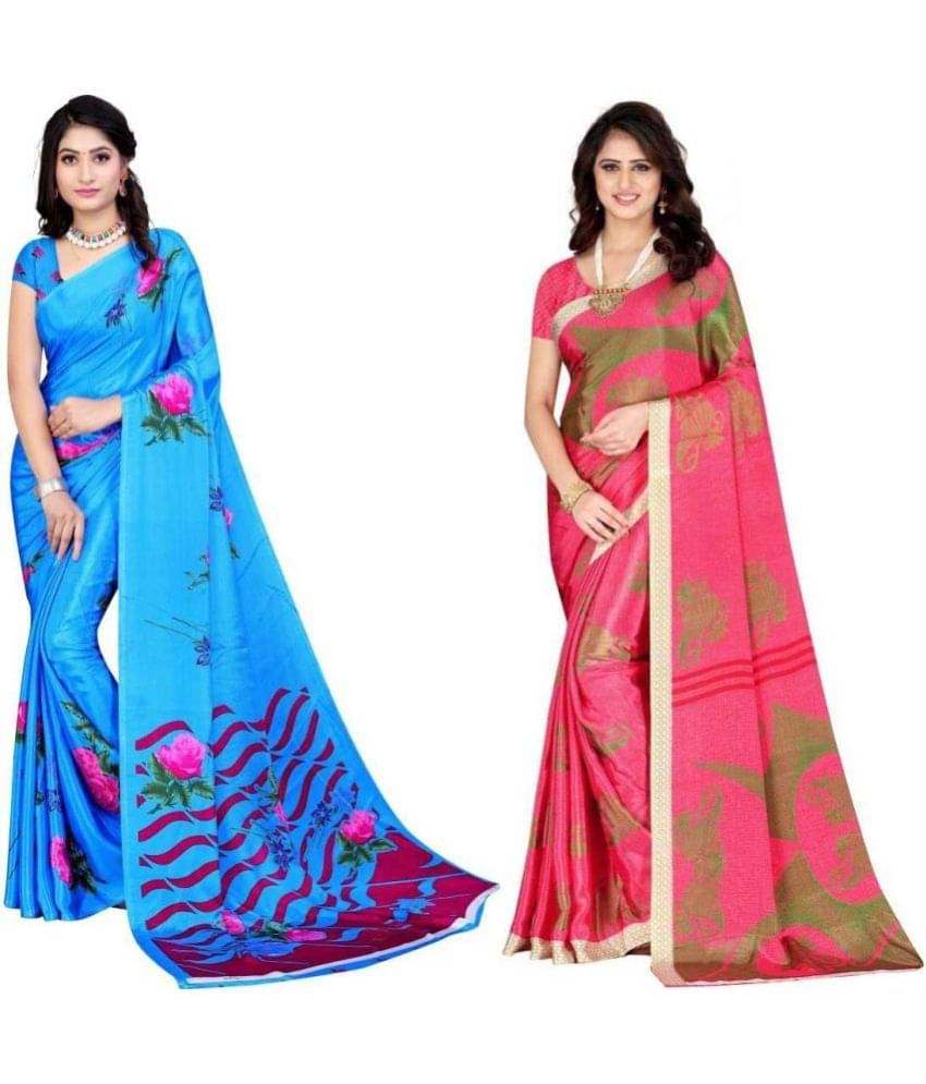     			LEELAVATI Crepe Printed Saree With Unstitched Blouse Piece ( Multicolor )