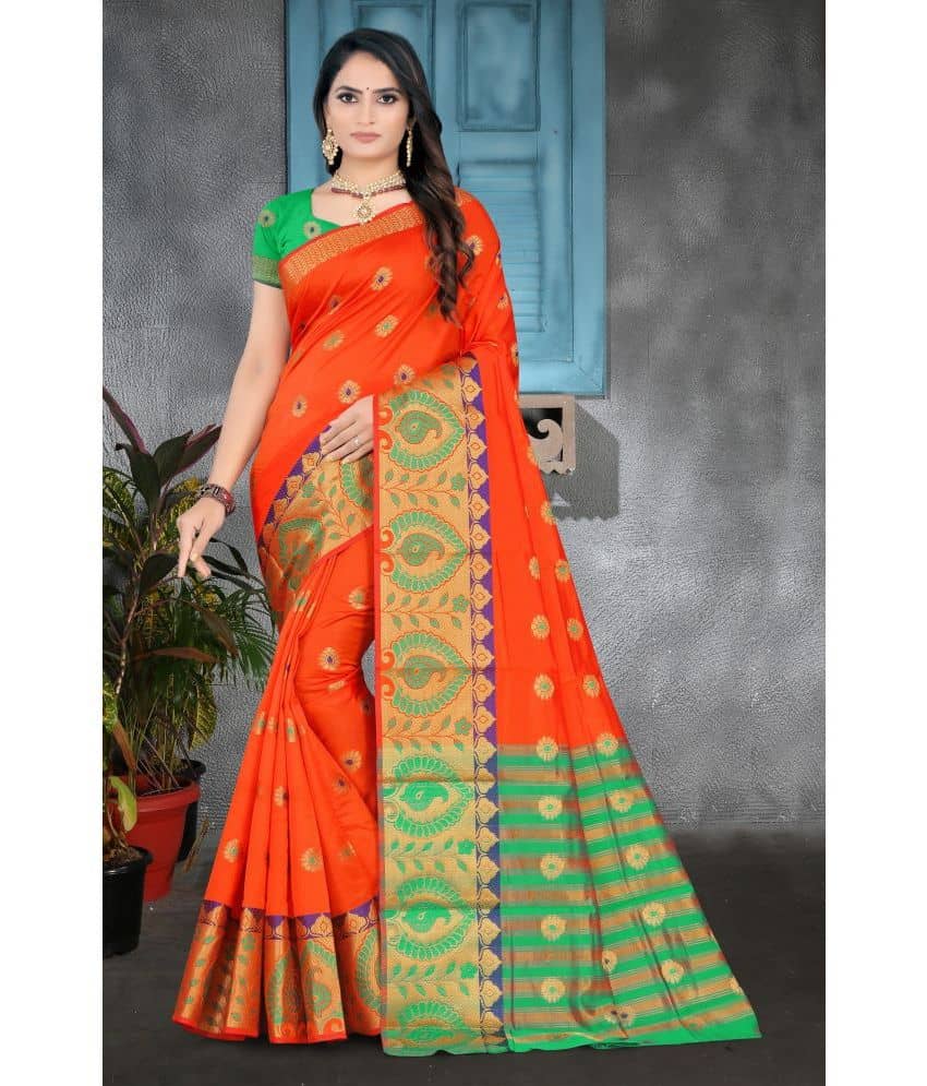 LEELAVATI Silk Embellished Saree With Unstitched Blouse Piece ( Multicolor ) - Sarees | Buy online on ZillyBuy
