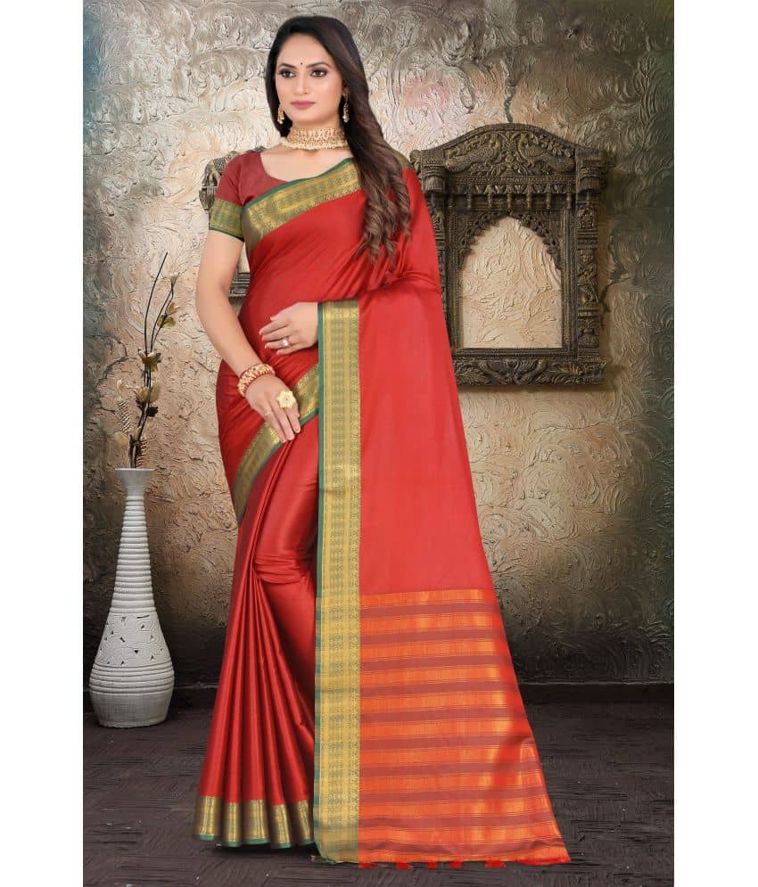 LEELAVATI Silk Striped Saree With Unstitched Blouse Piece ( Multicolor ) - Sarees | Buy online on ZillyBuy