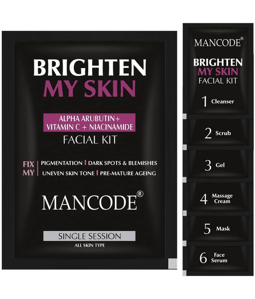     			Mancode Brighten My Skin Facial Kit for Instant Glow , Suitable for all skin types, 58 g (Pack of 1)